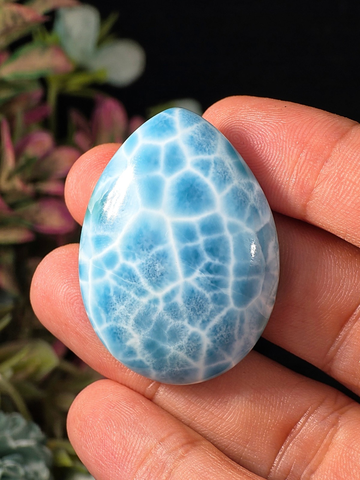 18G DOMINICAN LARIMAR STONE AAAA+ BLUE GEMSTONE CABOCHON FOR JEWELRY MAKING