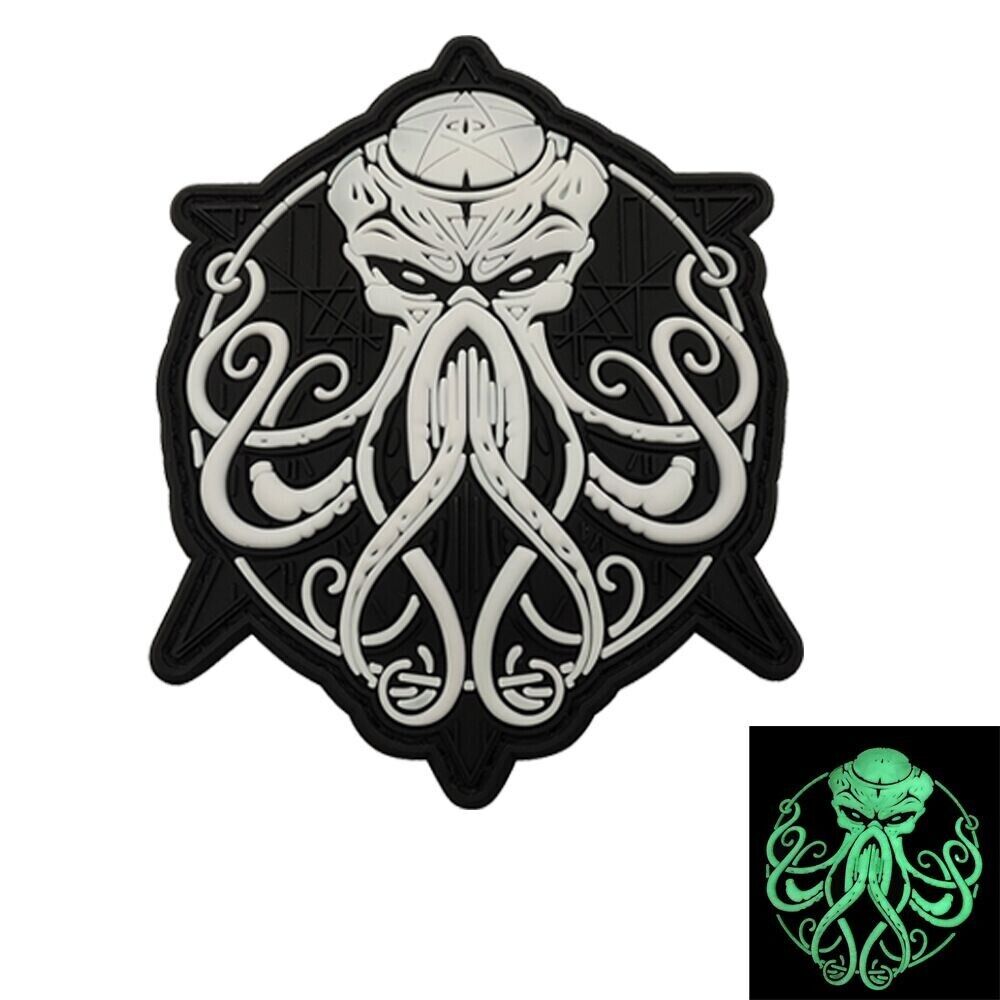 3D Pvc Cthulhu Lovecraft Game Cosplay Tactical Rubber Hook Loop Patch Glow Dark