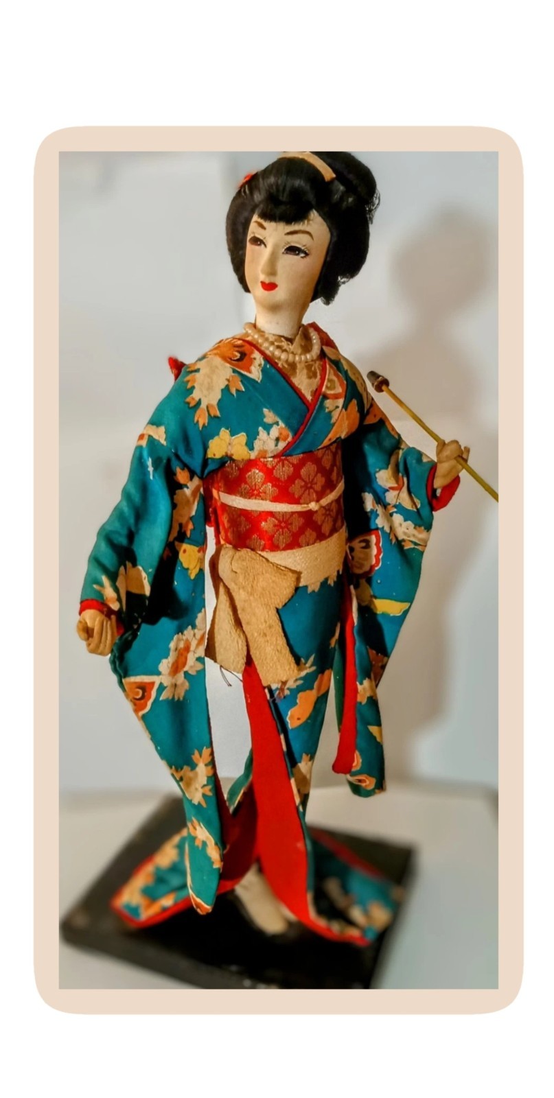 Vintage Japanese geisha doll 14