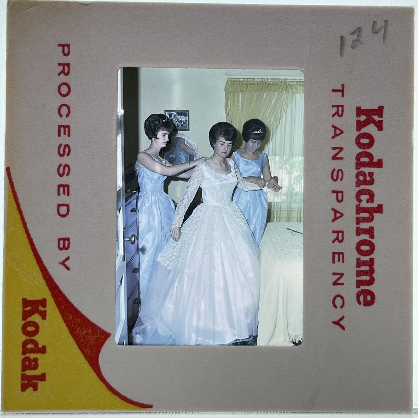 35mm Slide Vtg 1960s Pretty Bride and Bridesmaids