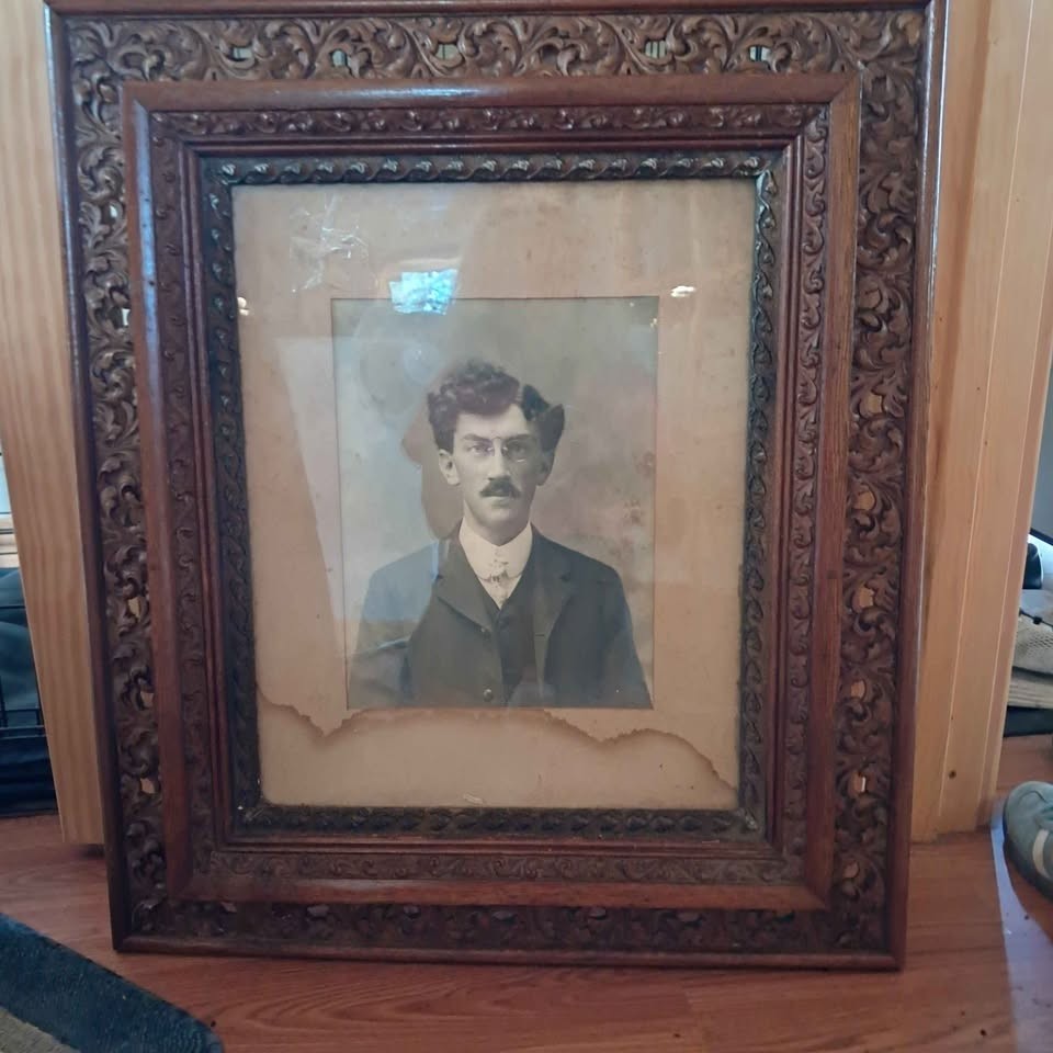 Antique 30x26 Heavy Carved Oak Picture Frame - Victorian/Eastlake Circa 1890