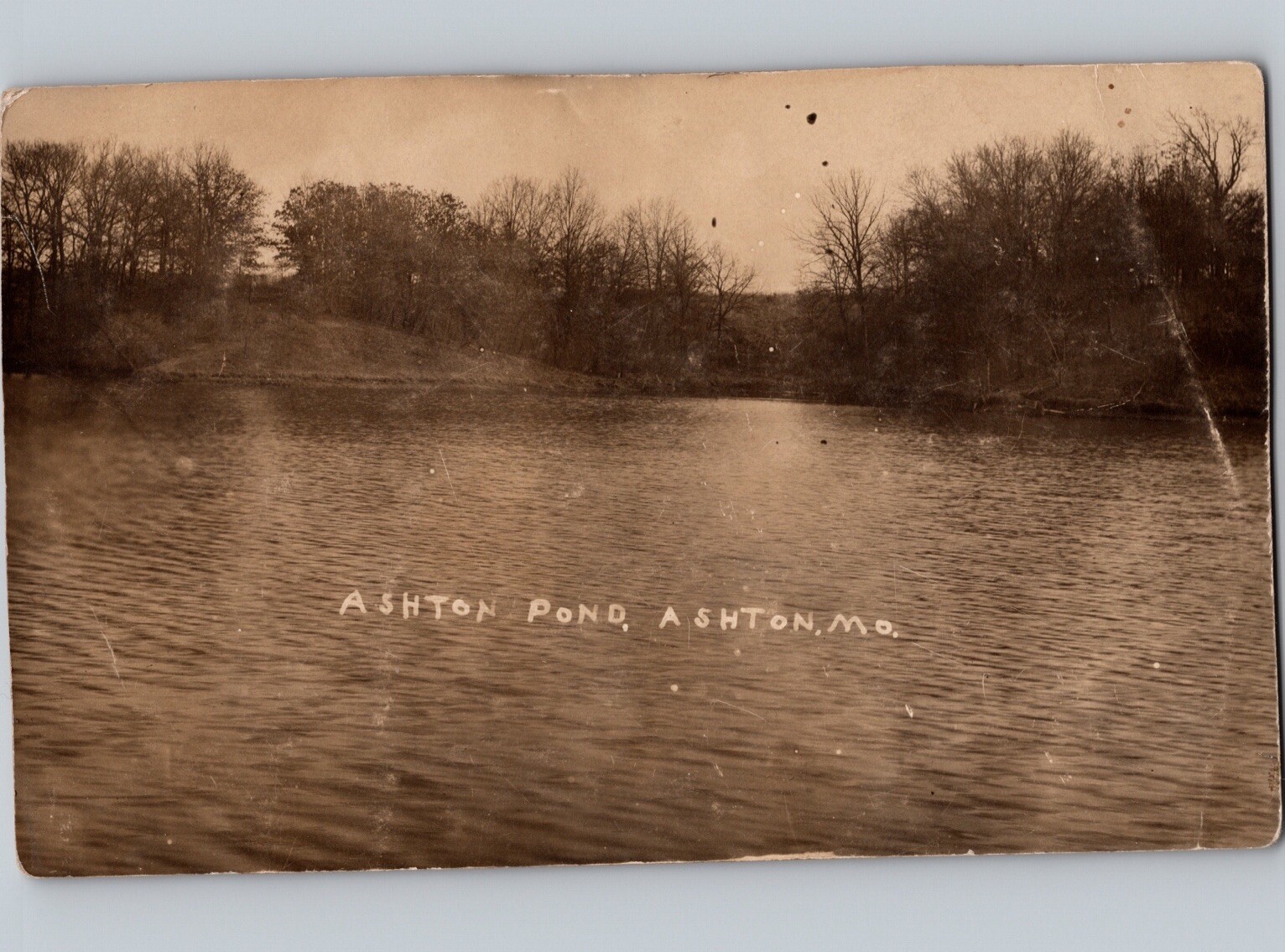 c1910 Ashton Pond Clark County Missouri MO RPPC Real Photo Postcard