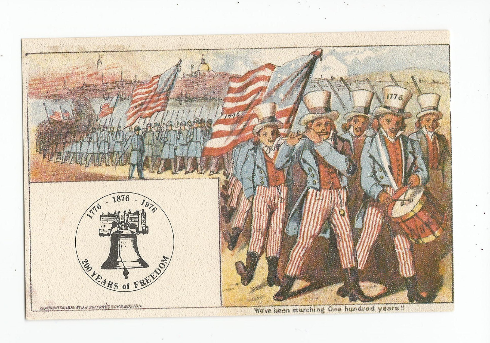 Postcard: 1876 business card reprint to celebrate U.S. Bi-Centennial 1776 -1976