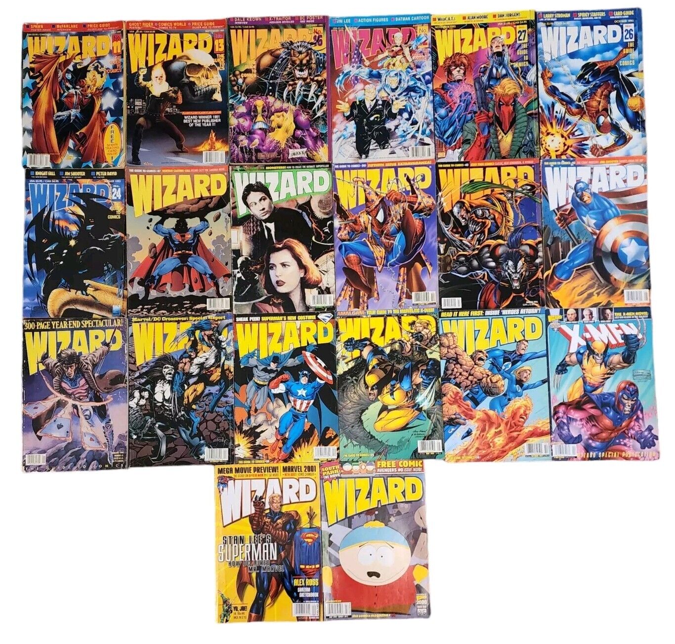 Wizard Magazine Lot of 20 (1992-2000) The Guide To Comics - Many w/ Posters VTG