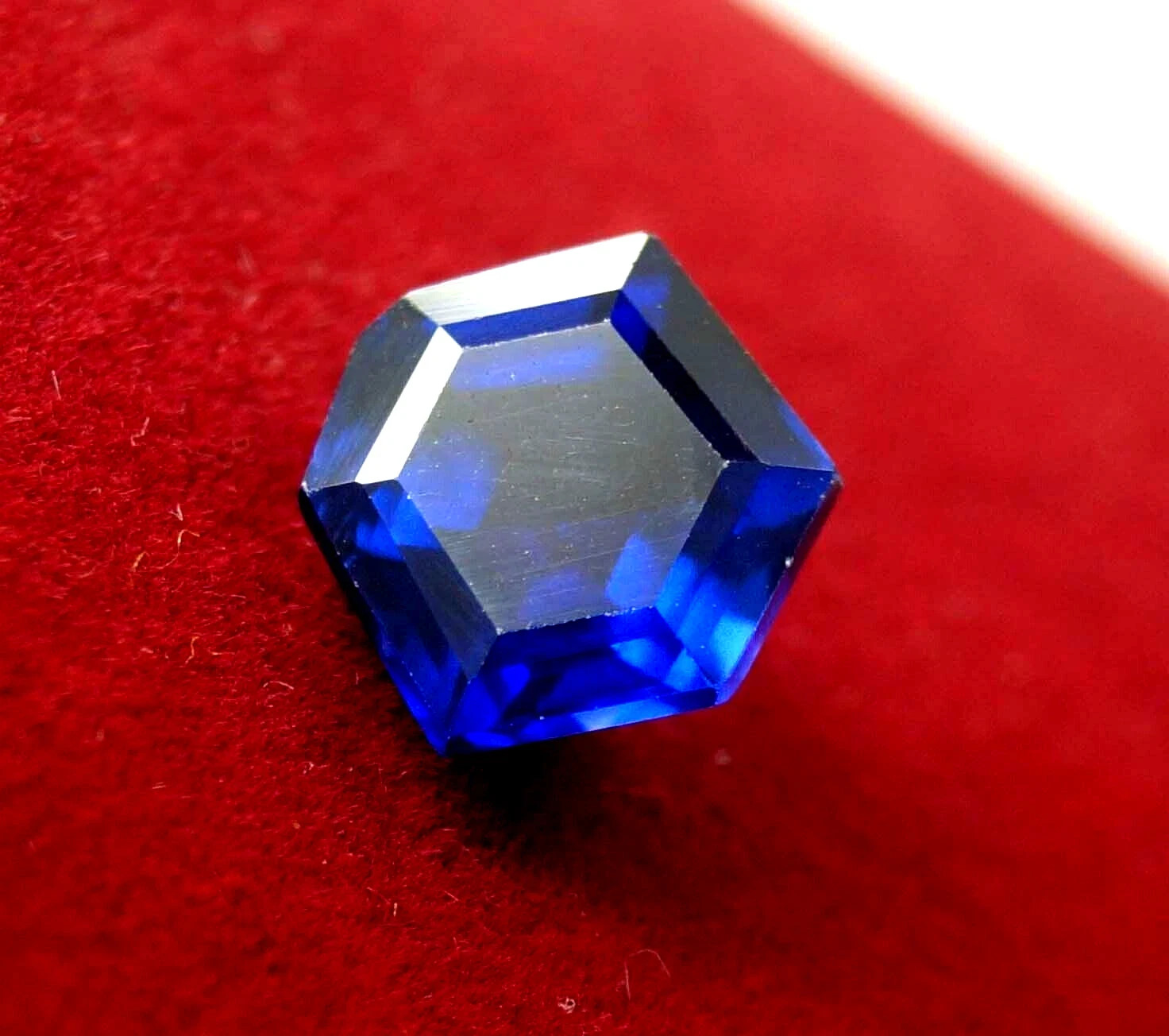 A+++ 8.85 CT+ Natural Blue Sapphire Loose Hexagon Cut Certified Loose Gemstone A+++ 8.85 CT+ Natural Blue Sapphire Loose Hexagon Cut Certified Loose Gemstone