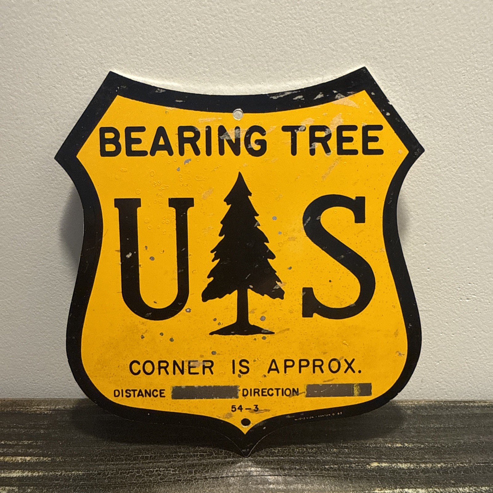 Rare Vintage Metal US Forestry Service Tree Sign Tree Badge Never Hung NOS