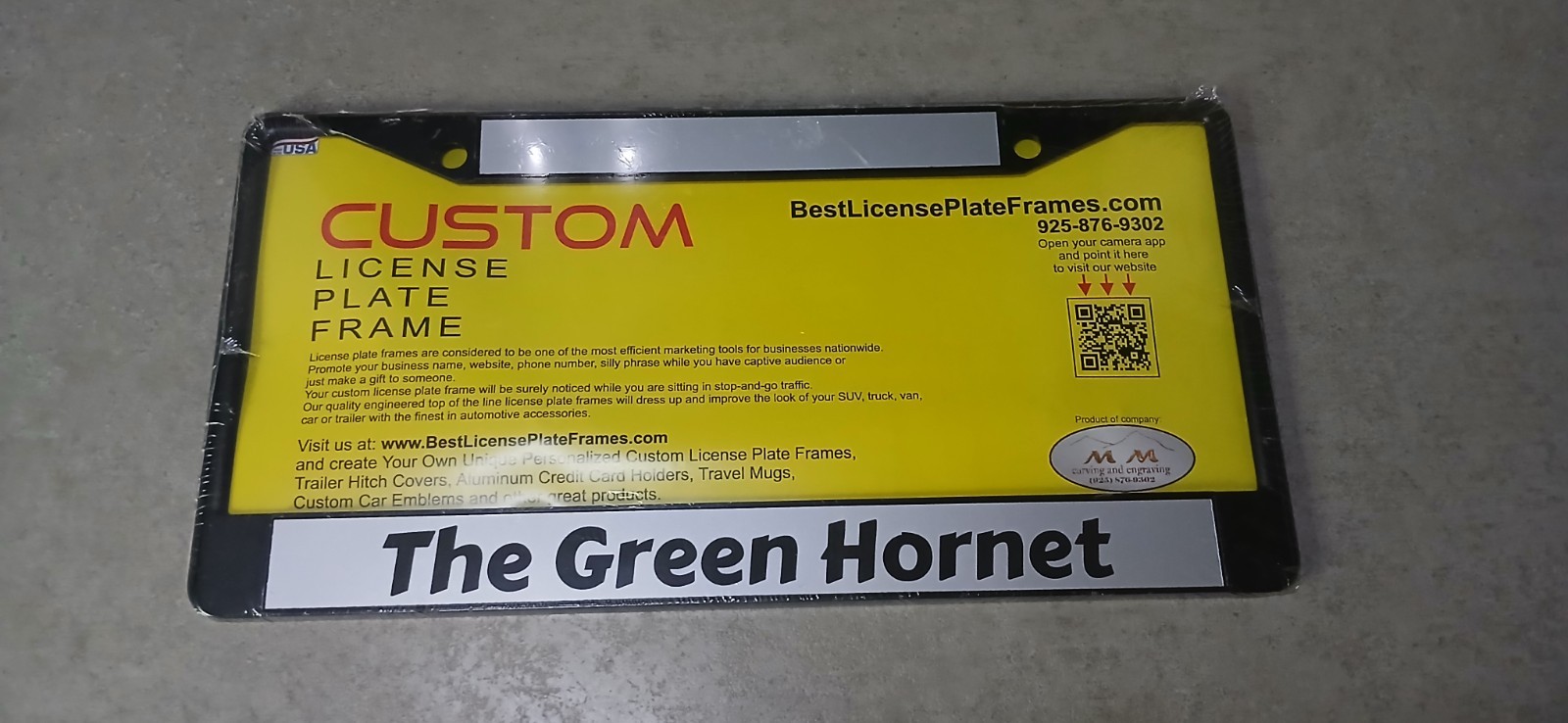 New Aluminum License Plate Frame Guard The Green Hornet