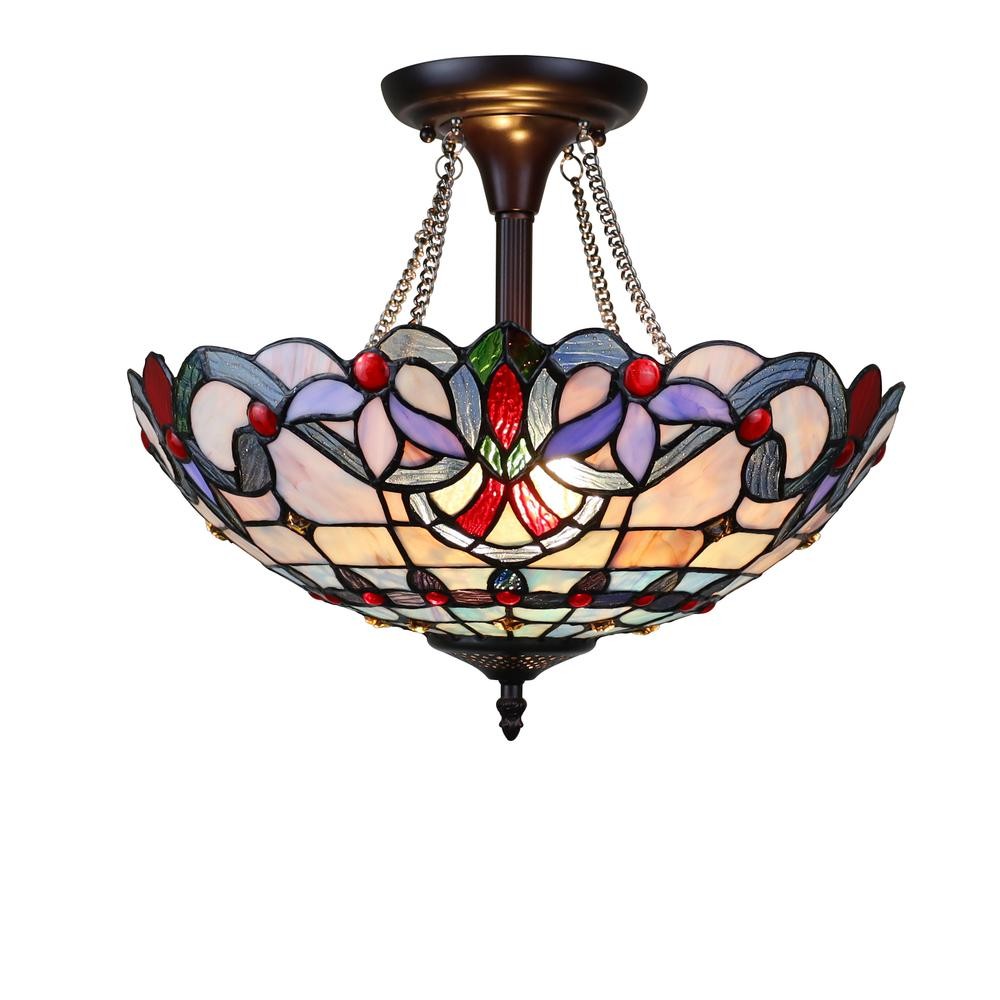 CHLOE Lighting GRENVILLE Victorian Tiffany-Style Dark Bronze 2 Light... CHLOE Lighting GRENVILLE Victorian Tiffany-Style Dark Bronze 2 Light...