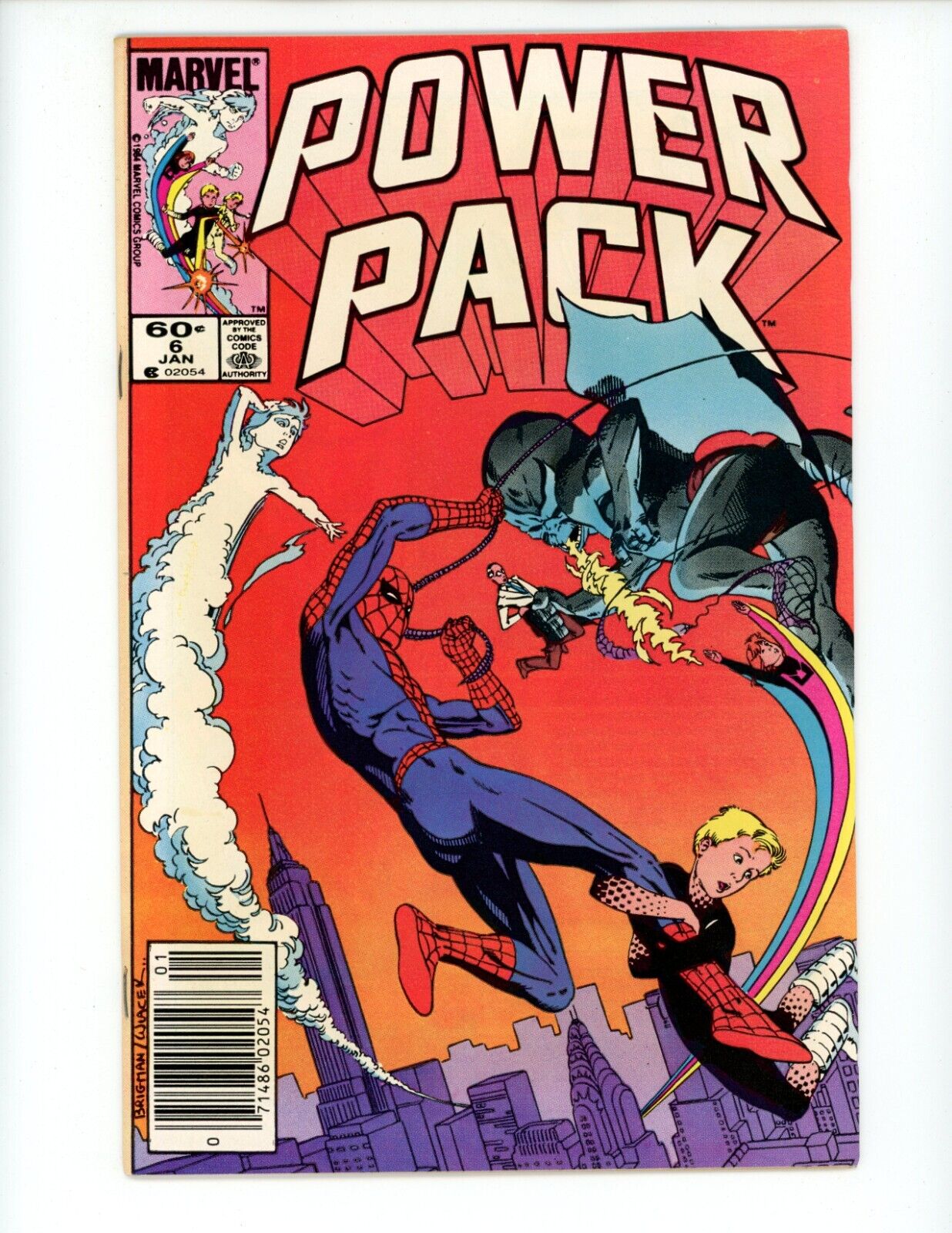 Power Pack #6 Comic Book 1985 FN/VF Newsstand Marvel Spider-Man