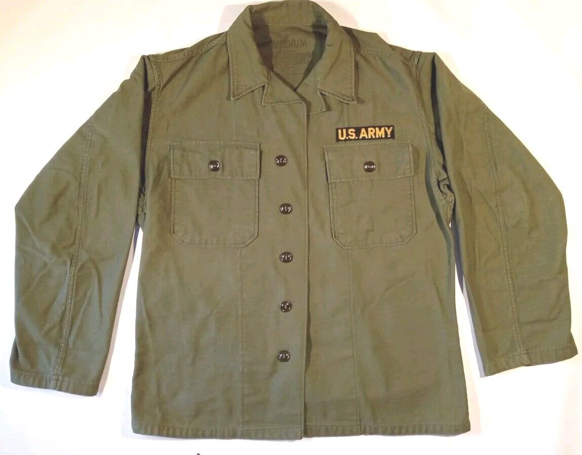 Vintage 1953 Og-107 Army Shirt Medium No Rips/Wear And Only Dogtag Rust Stains ?