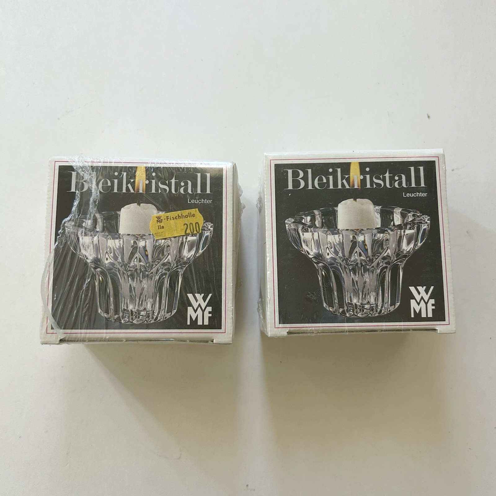 Bleikristall Crystal Candle Stick Holders Pair New Sealed