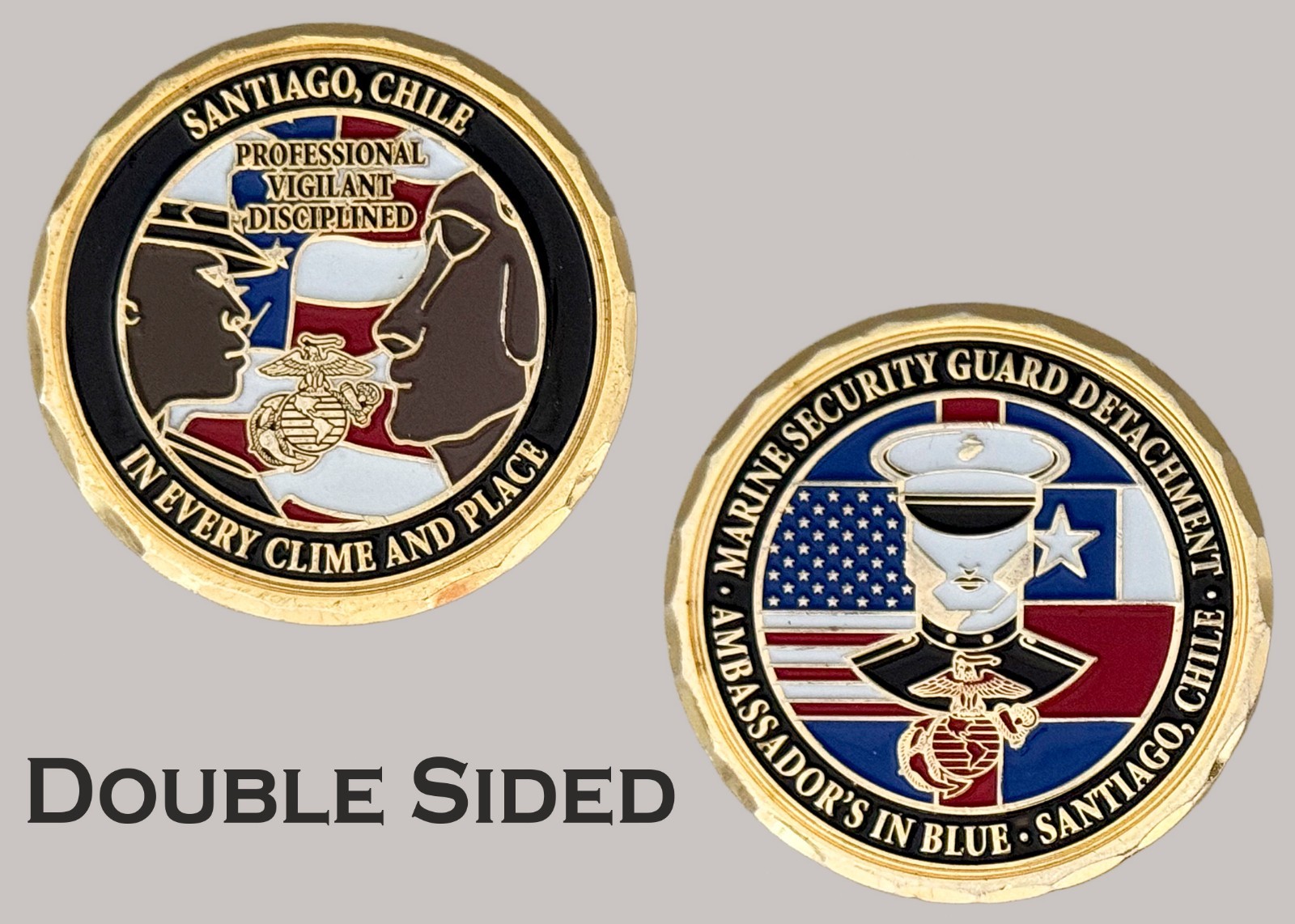 MSG Detachment Santiago Chile Double Sided Challenge Coin  J#52