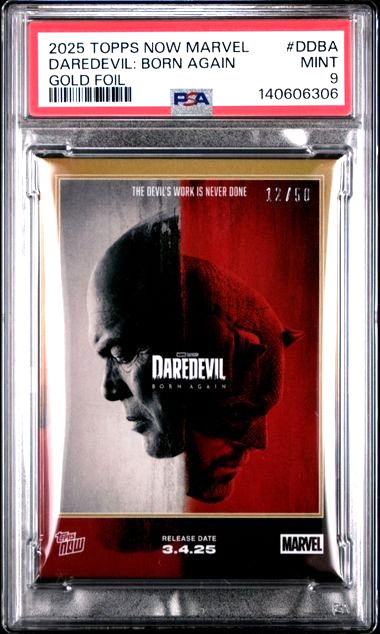 2025 Topps Now Marvel Gold Foil PSA 9 #DDBA Daredevil: Born Again/50 POP 1
