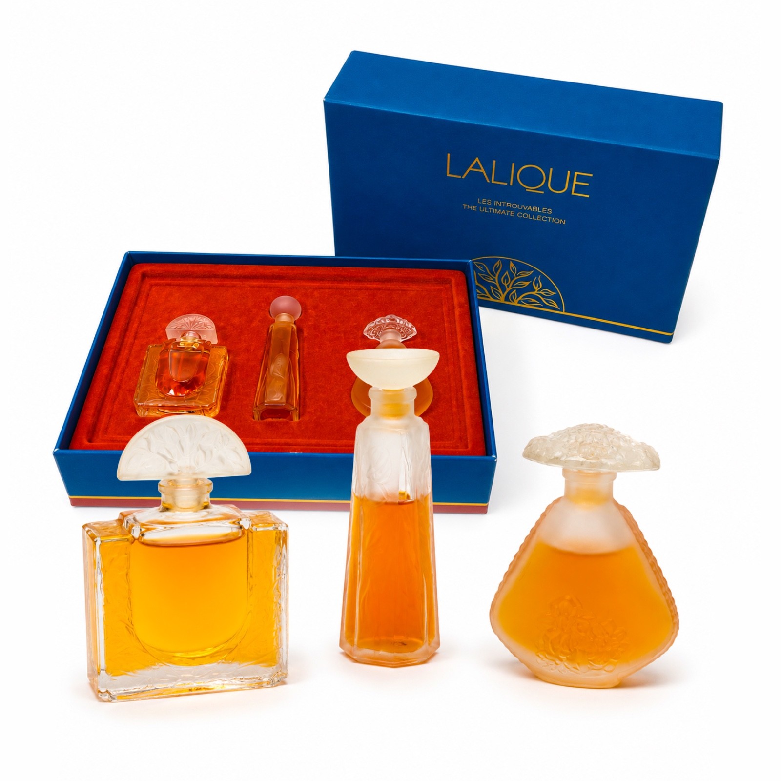 Lalique Les Introuvables Perfume Set, Vintage Crystal Miniature 3pc