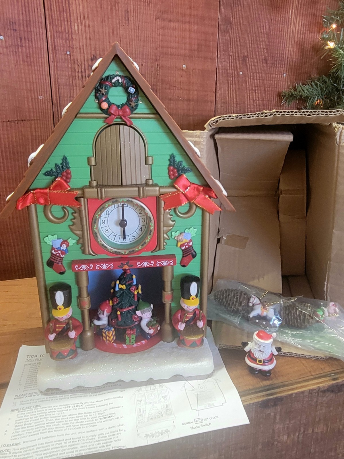 Avon 2011 Tick Tock Till Christmas Animated Lighted Cuckoo Clock NEW