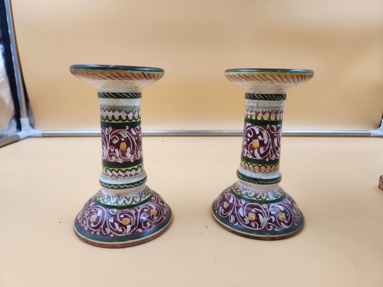 Set of 2 Candle Holders Ceramic - Made In Italy - 8\