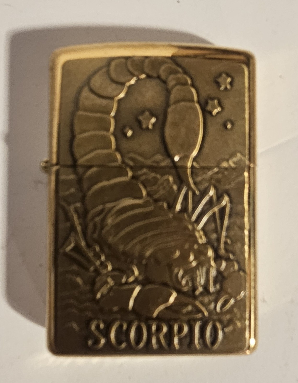 VTG Rare NOS Zippo Barrett Smythe Brass Scorpio Lighter Zodiac 2000