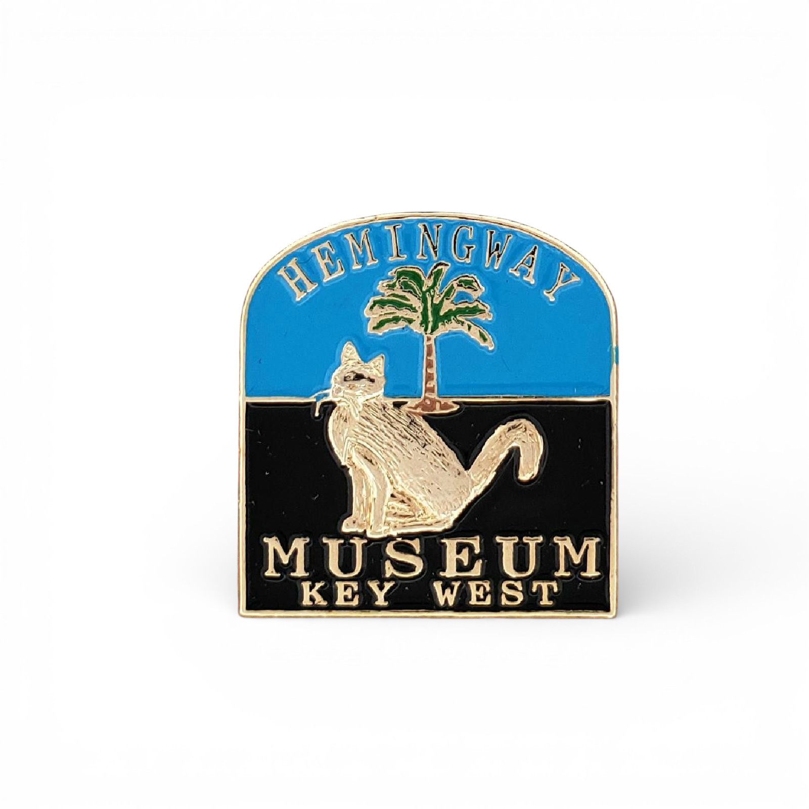 Hemingway Museum Key West Lapel Pin Ernest Hemingway Cat Palm Tree Souvenir