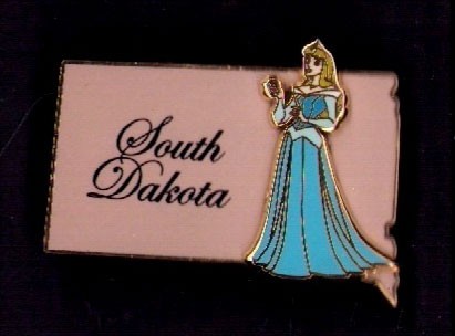 Disney 2002 3D State Character South Dakota Sleeping Beauty Pin