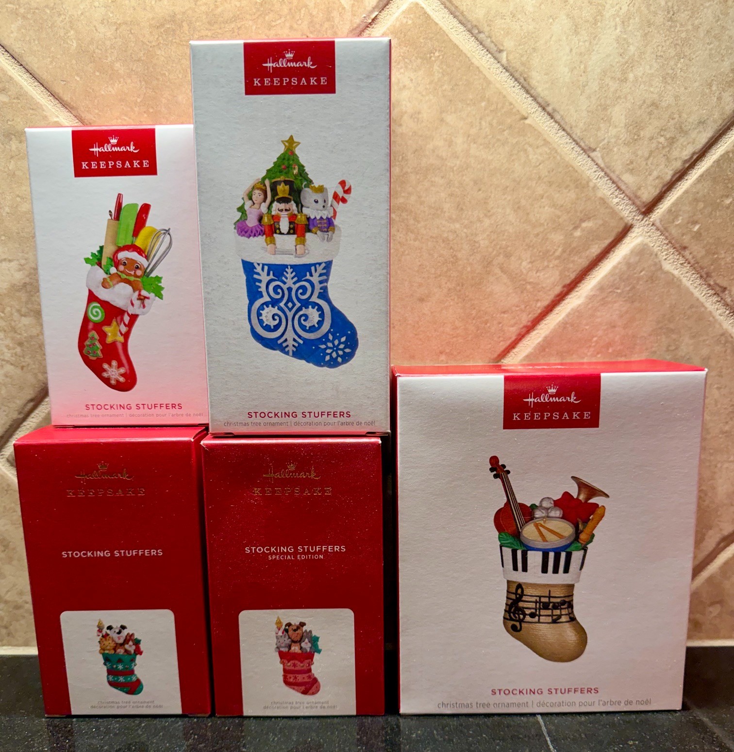 5 NEW Hallmark STOCKING STUFFERS ORNAMENTS 2021 Special Ed. PLUS #1-4 In Series