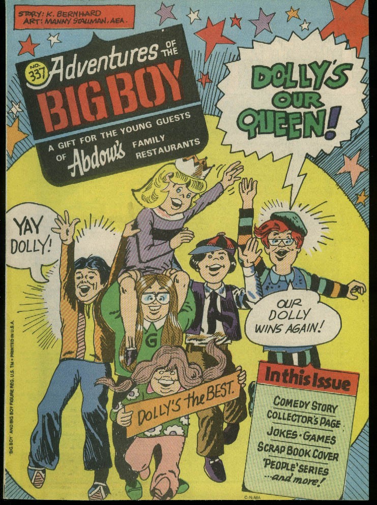 Adventures of the Big Boy #337 comic book Abdow\'s Restaurant 5 1985 Coca-Cola ad