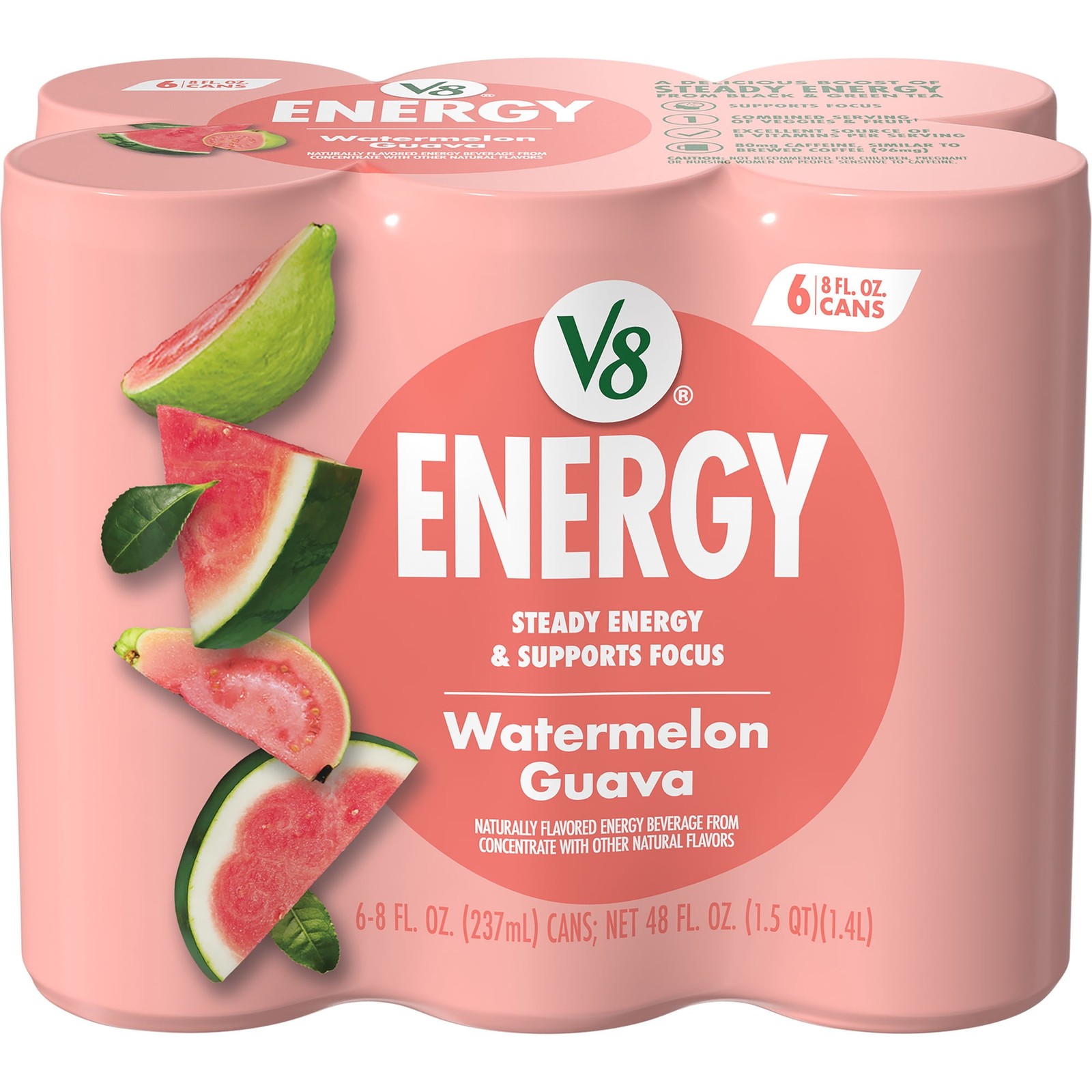 V8 Energy Watermelon Guava Energy Drink, 8 Fl Oz Can (6 Pack)-free shipping