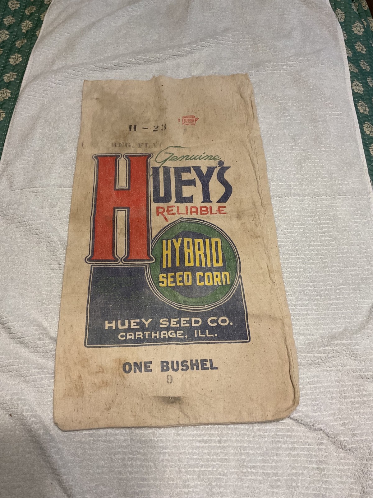 VTG Huey Hybrid Seed Co. One Bushel Carthage, IL (Read + As Seen)