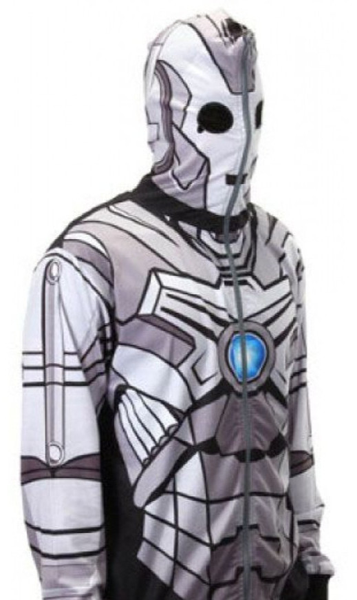 Doctor Who: CYBERMAN Zip-Up Unisex BBC Licensed Costume Hoodie - Size = LARGE