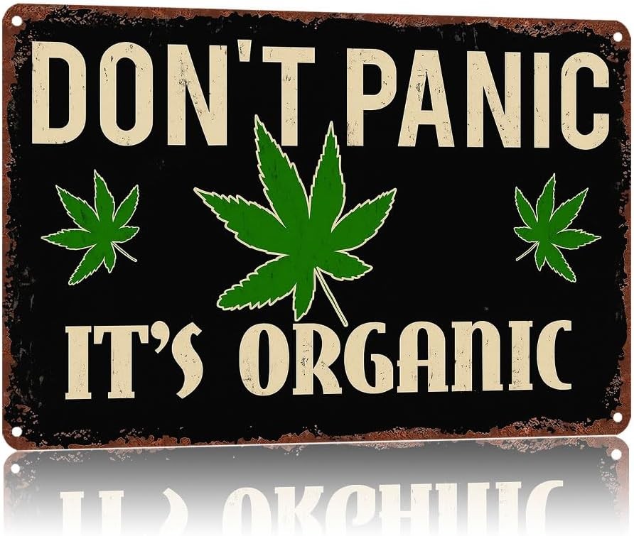 Don\'T Panic It\'S Organic Vintage Aluminum Tin Metal Signs Home Décor 8x12