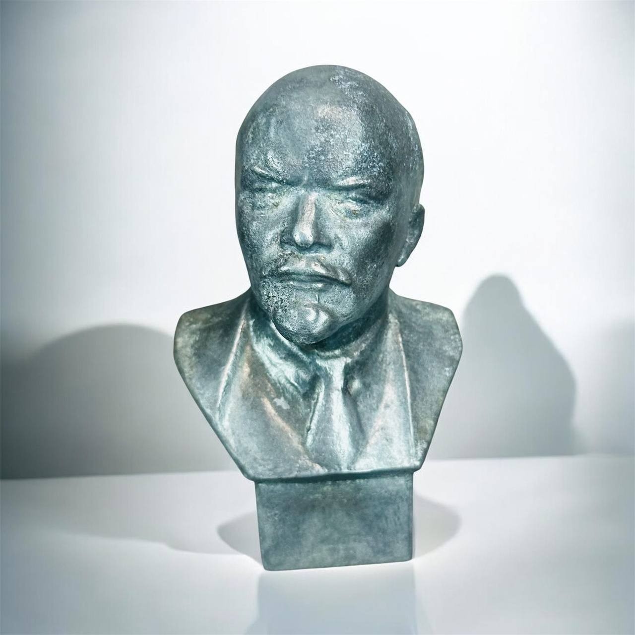 Vintage Soviet Metal Lenin Bust Statue USSR Communist Leader Signed Gevorkyan