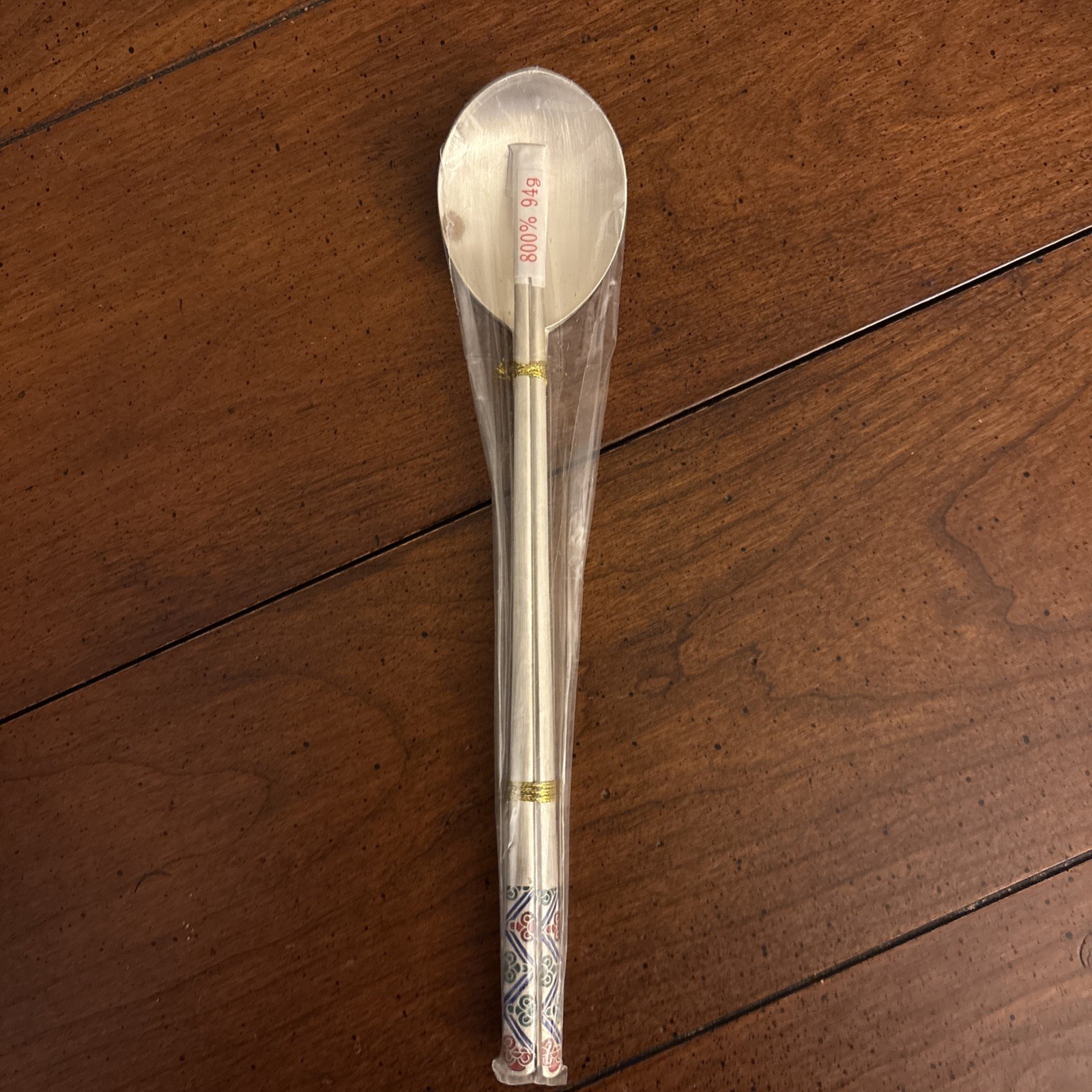 Silver Chopstick and Spoon *New 800% 94gm Enamel Design