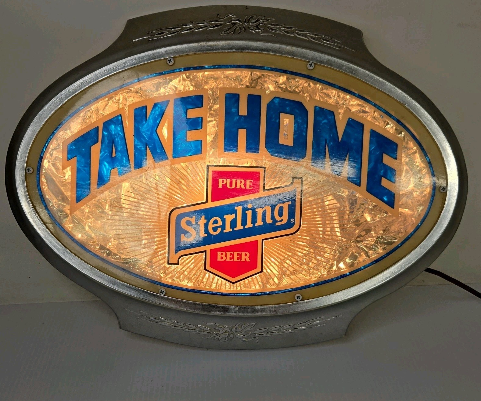 VINTAGE STERLING BEER PLASTIC SIGN 14\