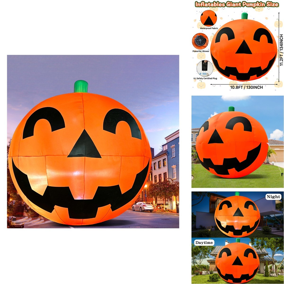 ZXSWONLY Giant 11.2Ft Halloween Inflatables Pumpkin Decorations, Extra Large ZXSWONLY Giant 11.2Ft Halloween Inflatables Pumpkin Decorations, Extra Large