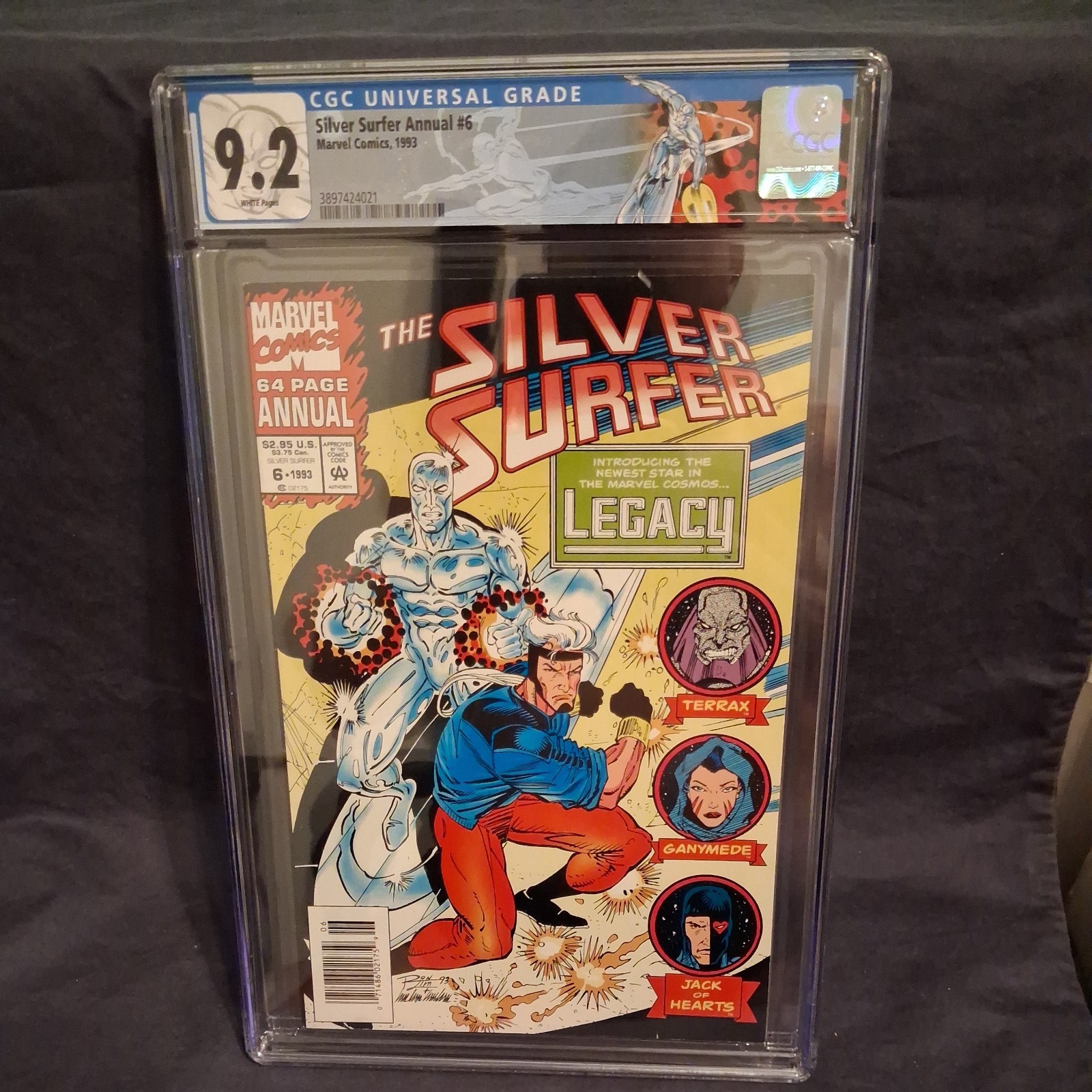 SILVER SURFER ANNUAL #6 1993 SHARP CGC 9.2 WHITE PGS.1ST LEGACY BECOMES MARVEL