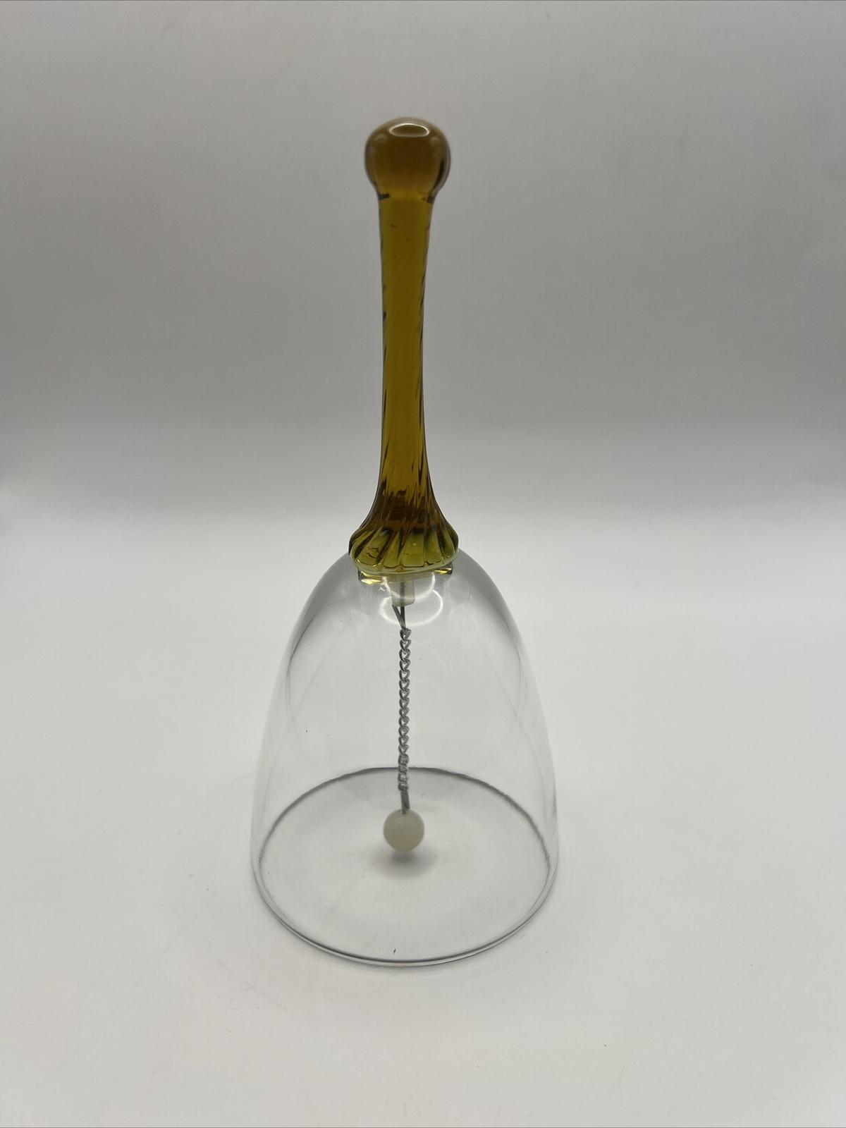 6 Inch Glass Bell With Amber Handle Z9