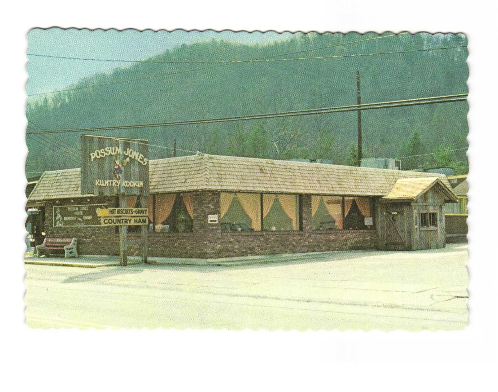Possum Jones Kuntry Kookin Gatlinburg TN vintage postcard unposted