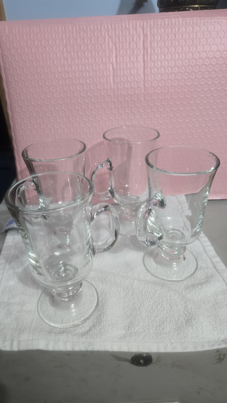 Set  Of (4)  Libbey Clear  8  1/2 OZ  Irish Coffee Mugs (NEW)  NEVER USED  