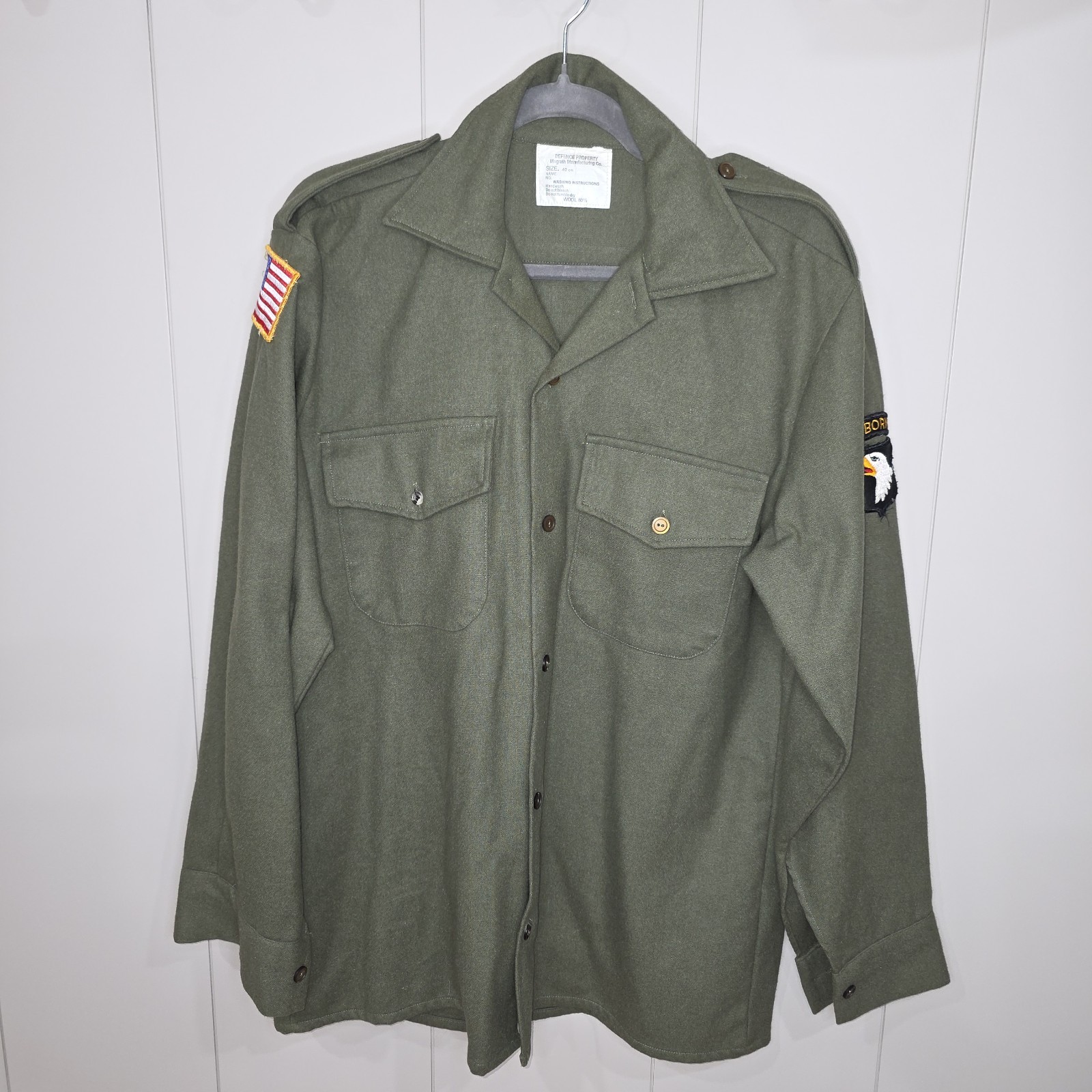 Vtg 70\'s Field Jacket 101st Airborne Screaming Eagles Sz Lg To Xl