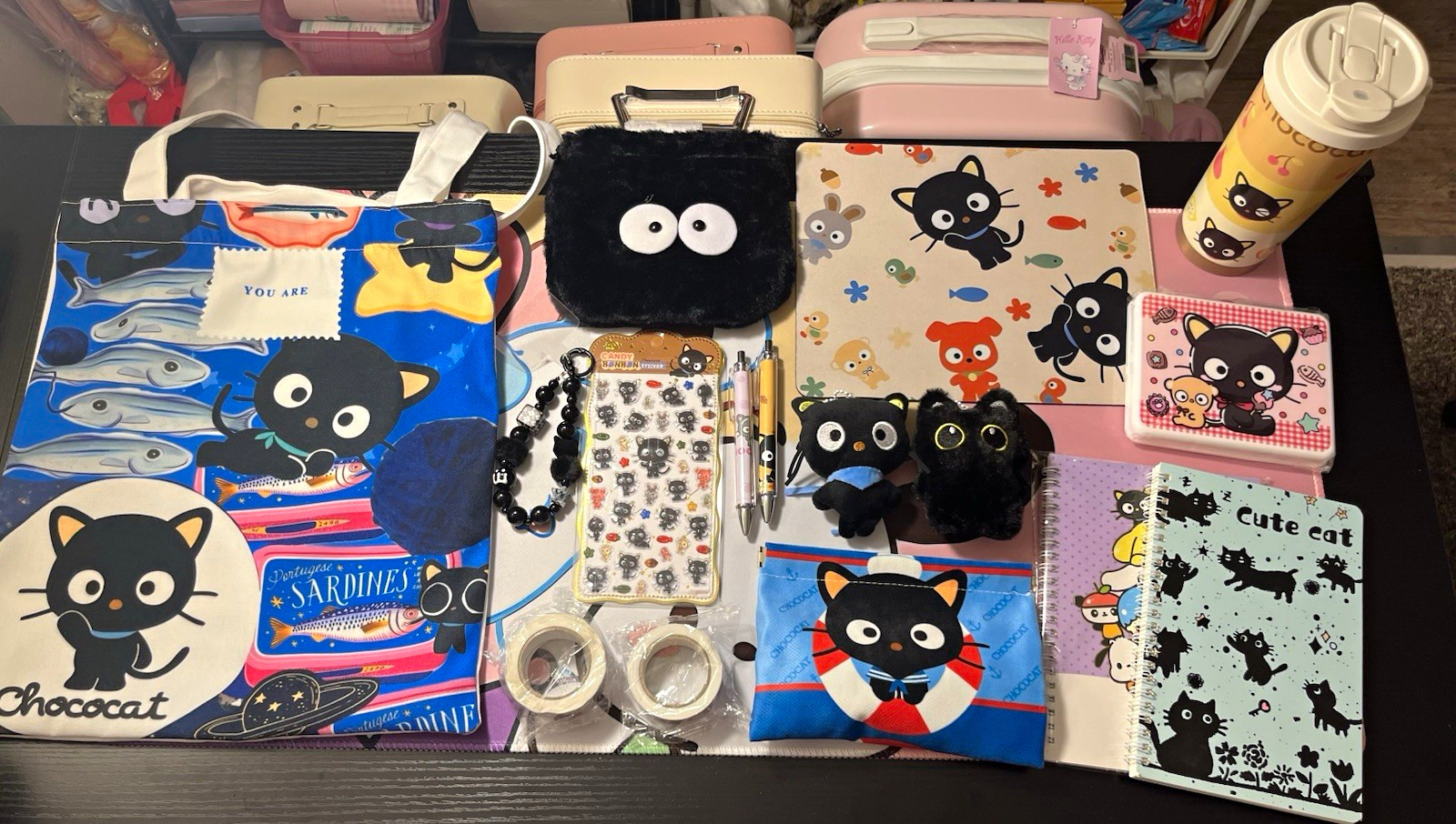 Chococat - Bottle Mousepad Notebooks Stickers Drawstring Bag Tote & Pouch Chococat - Bottle Mousepad Notebooks Stickers Drawstring Bag Tote & Pouch