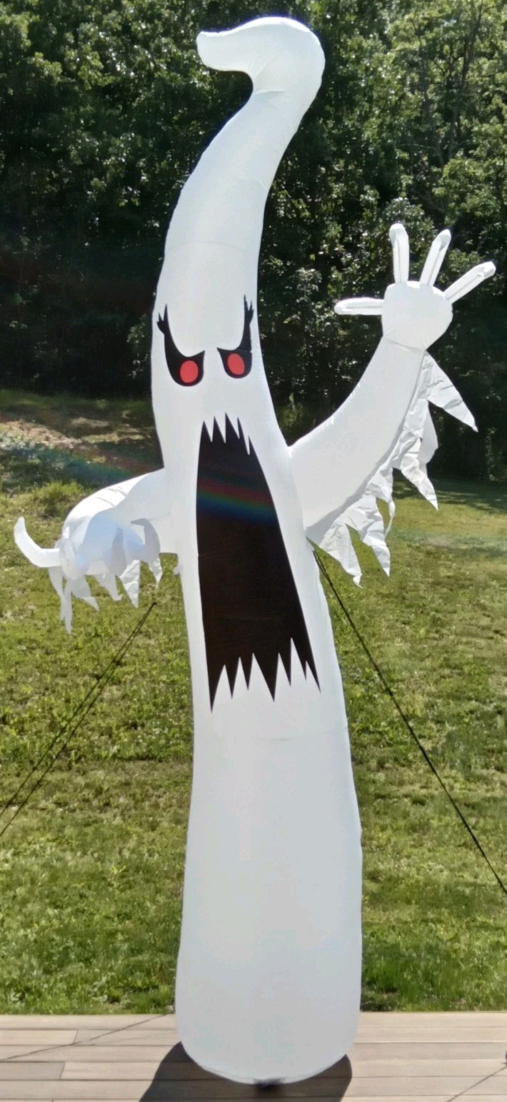 Vintage 2000s Gemmy Halloween Ghost Inflatable Yard Decor 12 Feet Tall
