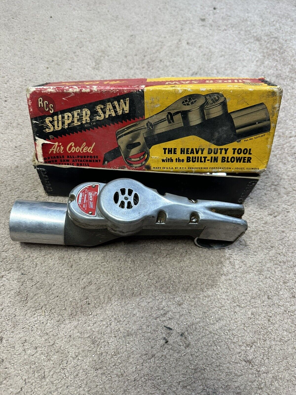 RCS Air Cooled SUPER SAW Electric Drill Vtg.  Portable Attachment   Made In USA 