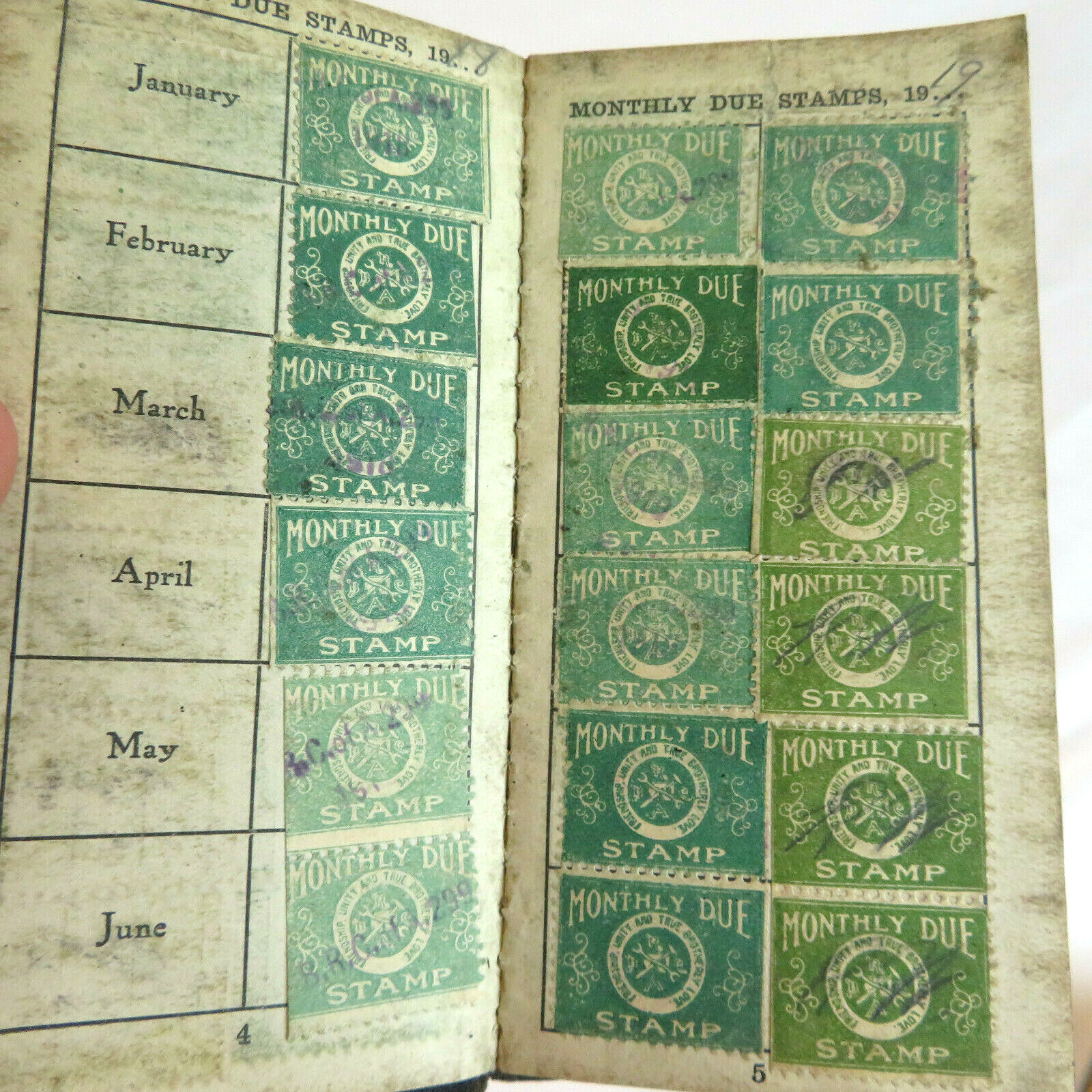 Vintage Brotherhood of Railway Carmen Official Book 1918-22 w/ Stamps Minn.