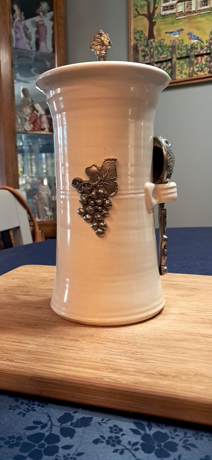 Crosby & Taylor Stoneware And Lead Free Pewter Coffee Canister