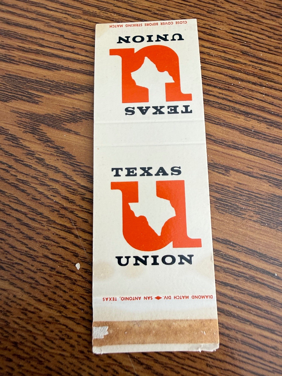 Vintage TEXAS UNION University of Texas Matchbook Cover San Antonio TX Vintage TEXAS UNION University of Texas Matchbook Cover San Antonio TX