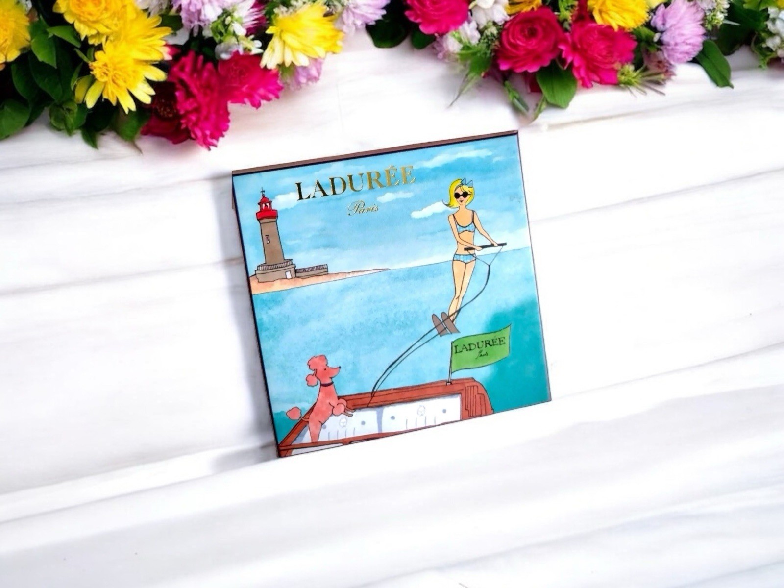 Water Skiing on The FRENCH RIVIERA - LADUREE Paris Collector Decor Trinket Box