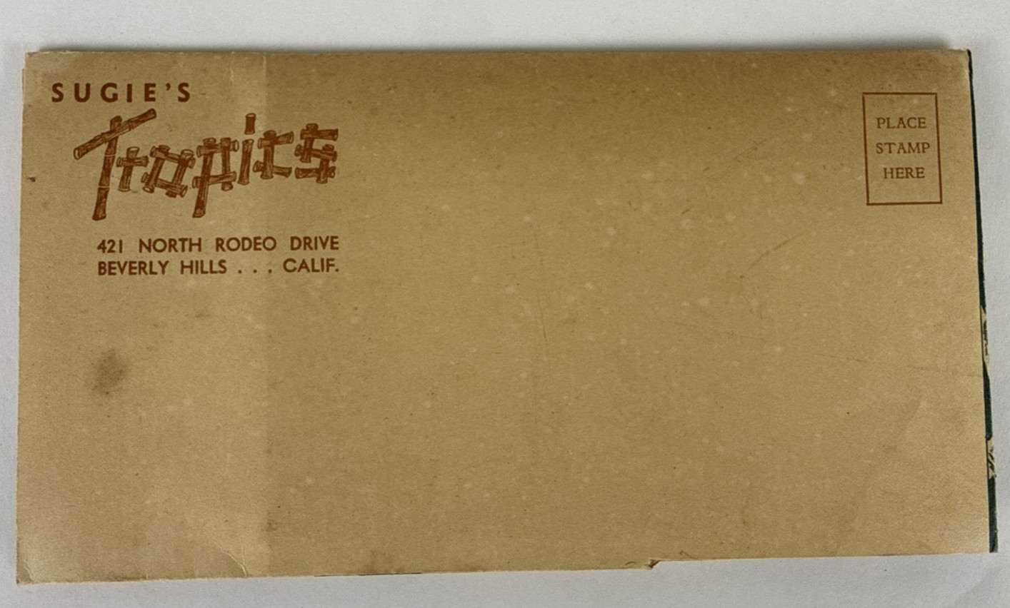 Sugie's Tropics Beverly Hills 1940's menu-Celebrity named drinks, 3 Monkeys