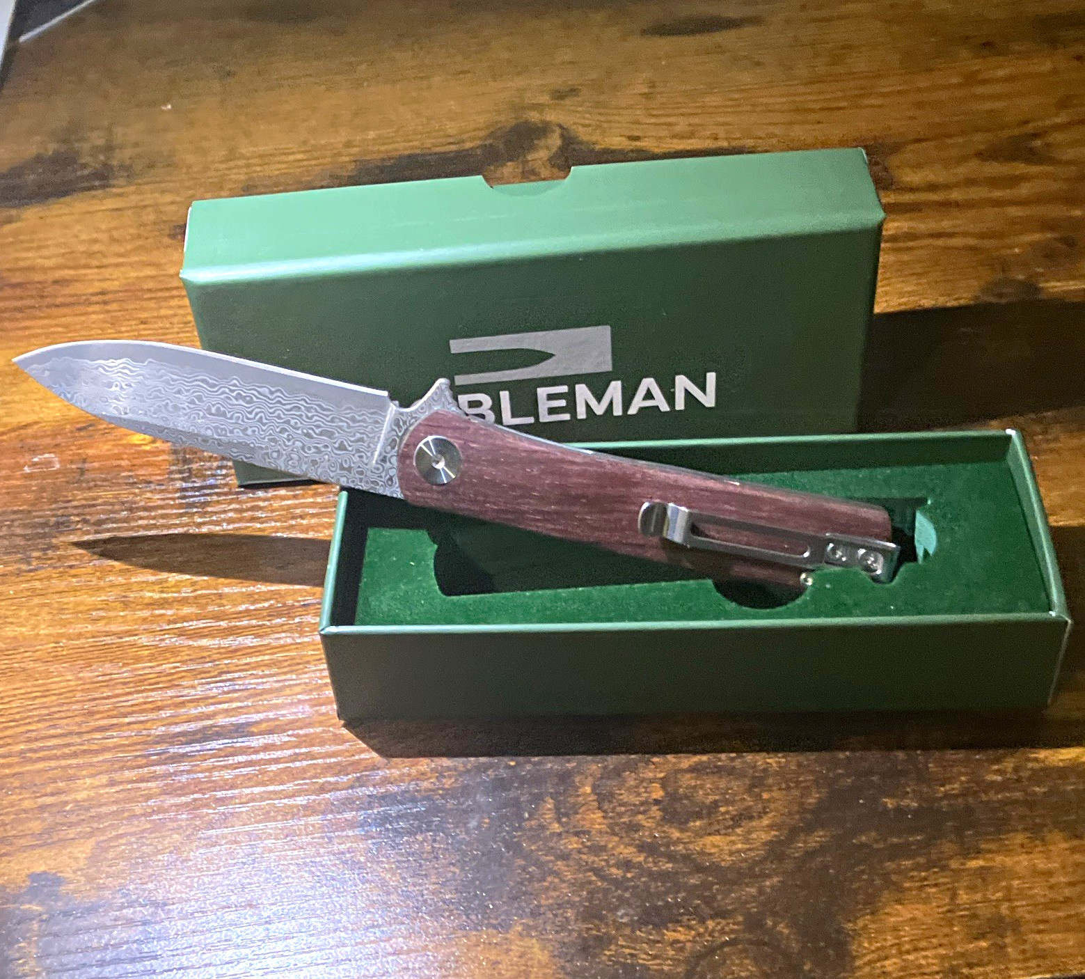 BladeBox Nobleman Genuine Damascus Folding Knife – New in Box