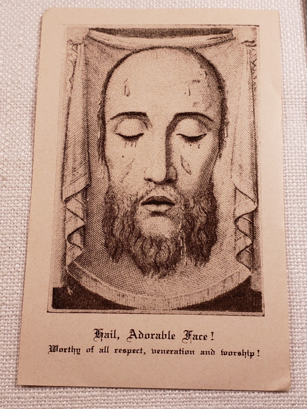 Vintage Holy Prayer Card Jesus Veil Of Veronica Pope Pius IX Religious Gift D36