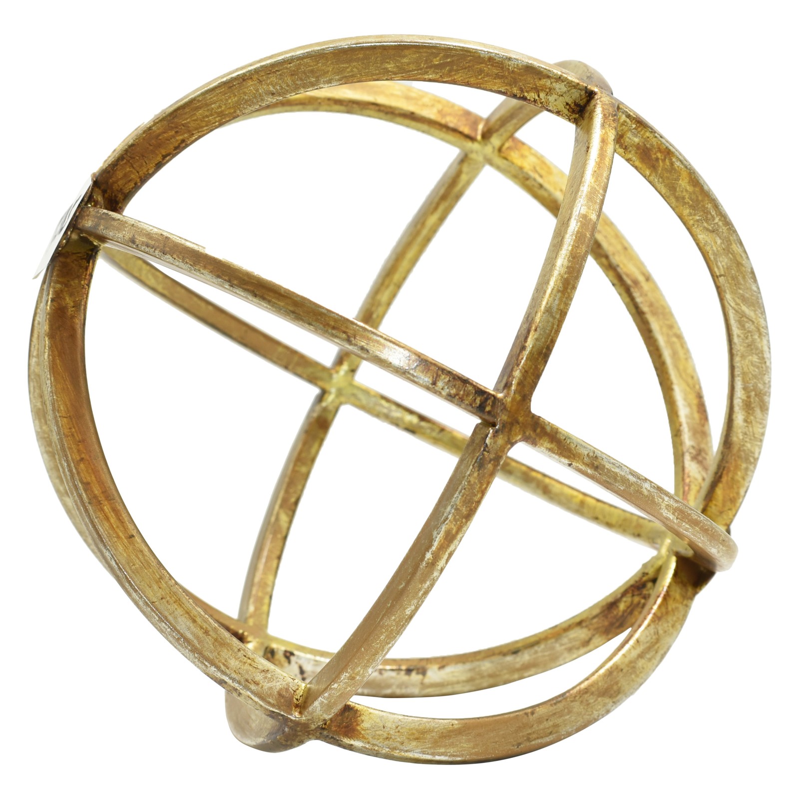 Adam & Friends Metal Galena Atomic Ball Sculpture | Antique Gold