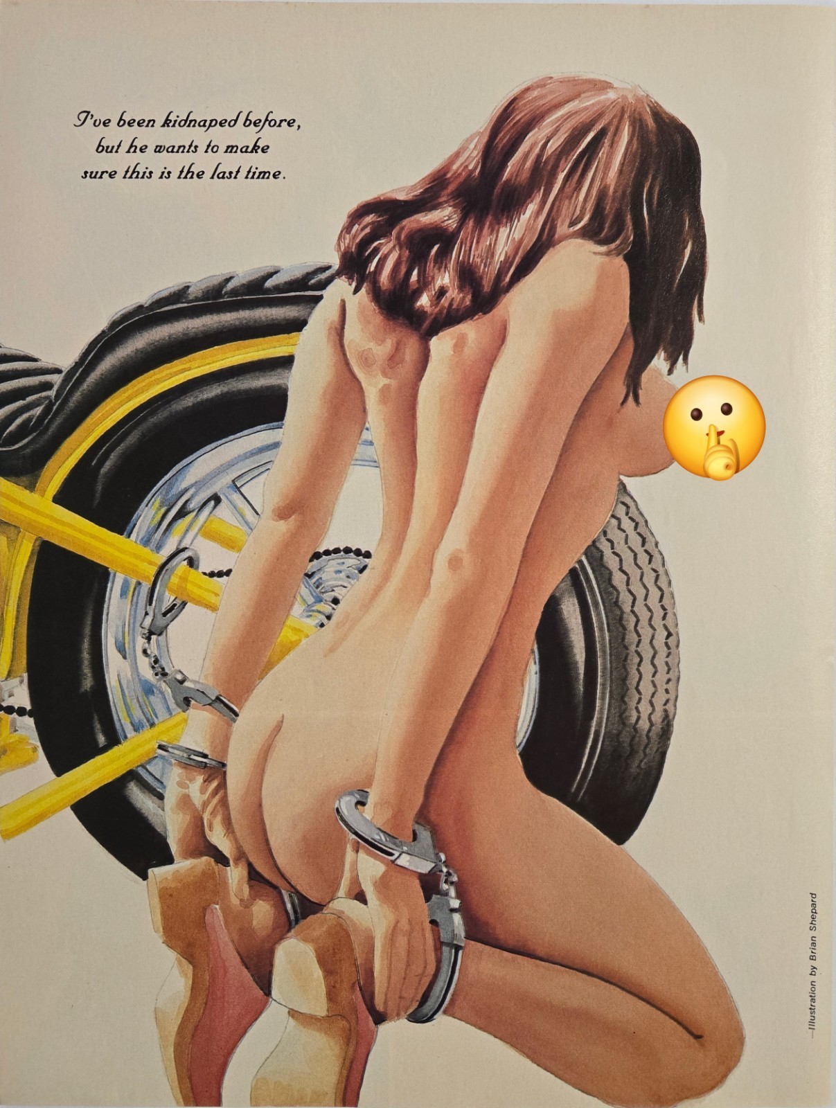 BRIAN SHEPARD EASYRIDERS PRINT ART/AD ILLUSTRATION - 1978 - BEEN KIDNAPED BEFORE